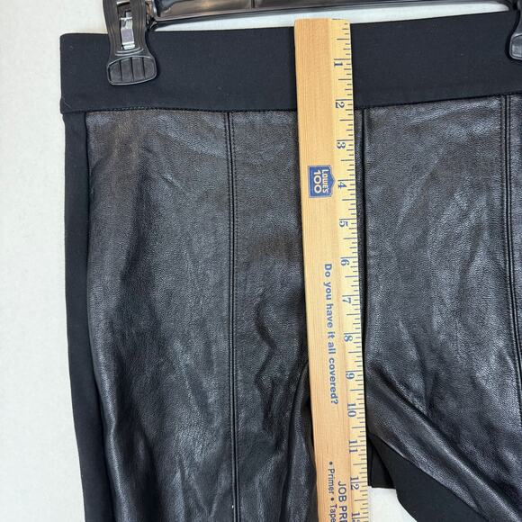 Ann Taylor Leggings Womens 6 Black Stretch Faux Leather Front Panel Side Zip - Picture 12 of 14